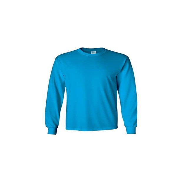 Gildan Men's Ultra Cotton Long Sleeve, Style Shirt G2400, Multipack T Shirt (2-Pack) Sapphire Medium