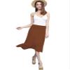 Come Together California CTC WB1105 Womens Lightweight Fold Over Flared Midi Skirt M Rust view 4
