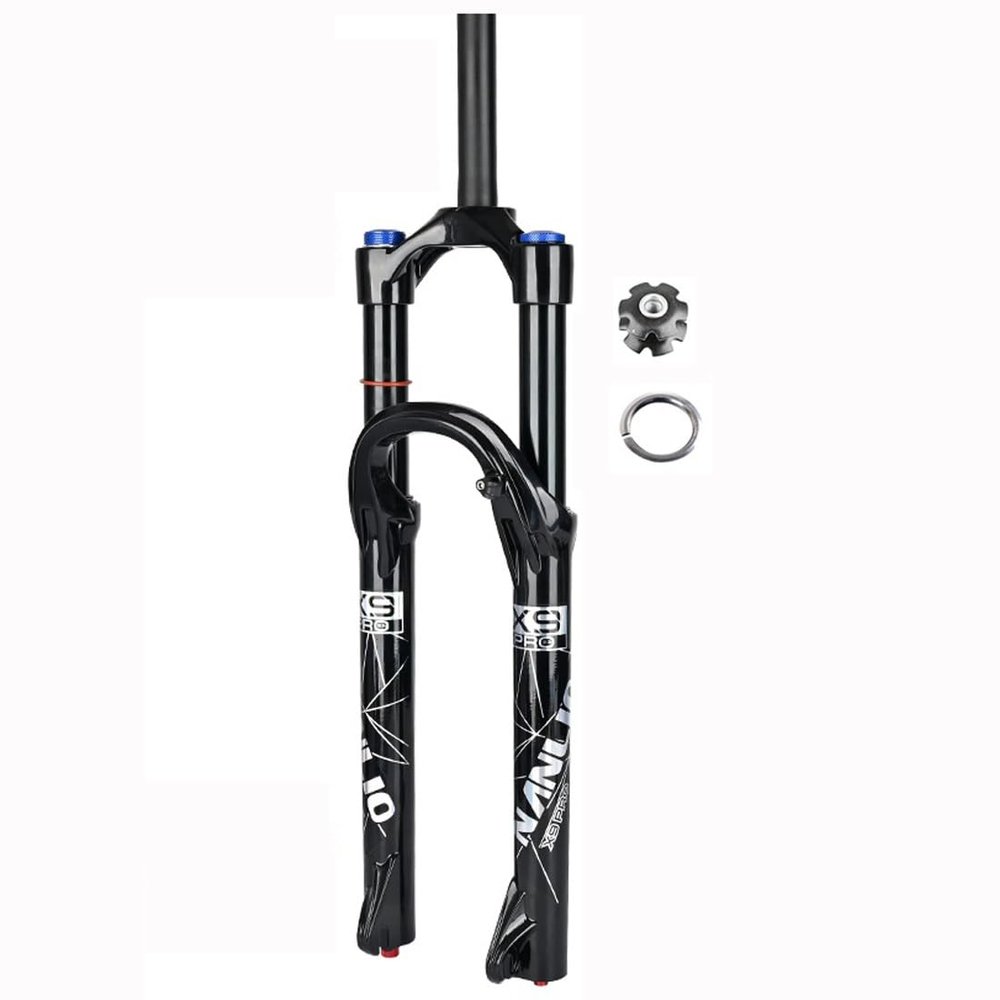 HSQMA 26/27.5/29 Inch Disc Brake Mountain Bike Suspension Fork Travel 160mm Air Fork Rebound Adjust 1-1/8'' Straight Front Fork Manual Lockout Quick Release 9mm
