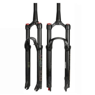 HSQMA Mountain Bike Suspension Fork 26/27.5/29 Inch Travel 100mm Bike Air Fork 1-1/8'' Straight/Tapered Front Fork QR 9mm Rebound Adjust Manual Lockout