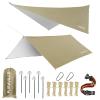 Puraville 10x10 ft Rectangle Lightweight Camping Tarps, Portable Waterproof Hammock Rain Fly Tent Tarp for Camping Backpacking, Khaki view 1