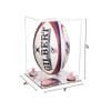 Better Display Cases Clear Acrylic Rugby Ball Display Case Vertical with Clear Case, Pink Risers and Mirror Base (B42/A060) view 2