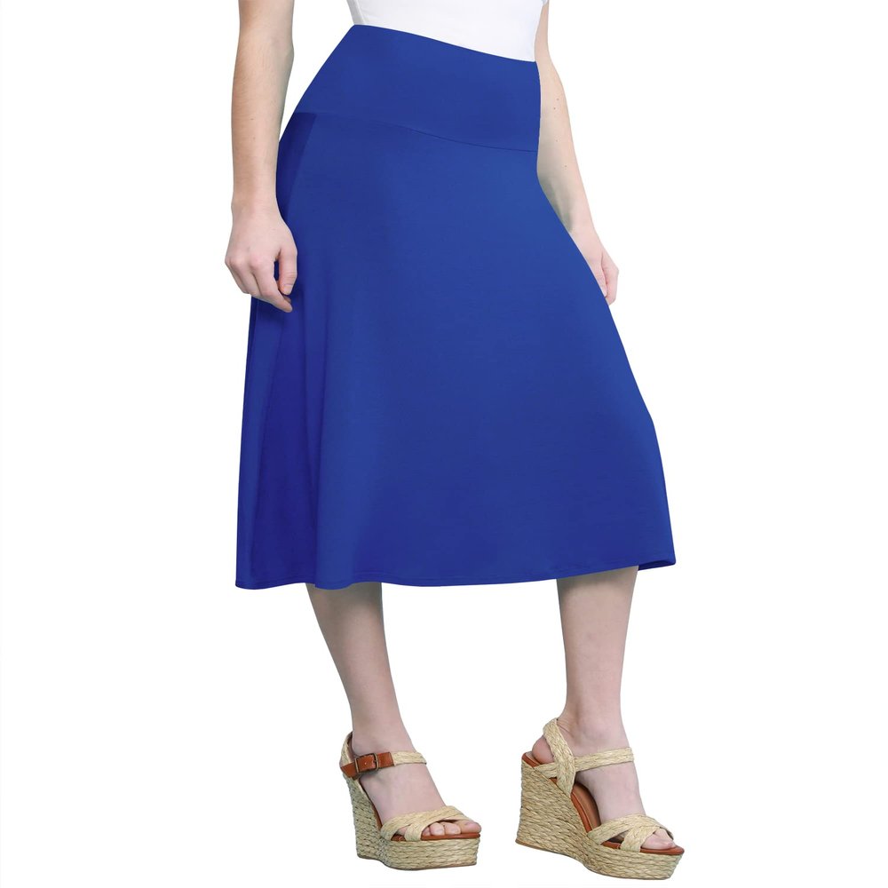 CTC WB1105 Womens Lightweight Fold Over Flared Midi Skirt XXL Royal_Brite