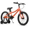 AVASTA Bilbo 18 Inch Kids Bike for Boys Girls 5 6 7 8 Years Old, Retro Style High Carbon Steel Bicycle with Adjustable Handlebars and Seat, Dual V-Brakes, Training Wheels, Kickstand, Orange view 1
