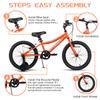 AVASTA Bilbo 18 Inch Kids Bike for Boys Girls 5 6 7 8 Years Old, Retro Style High Carbon Steel Bicycle with Adjustable Handlebars and Seat, Dual V-Brakes, Training Wheels, Kickstand, Orange view 2