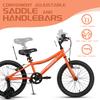 AVASTA Bilbo 18 Inch Kids Bike for Boys Girls 5 6 7 8 Years Old, Retro Style High Carbon Steel Bicycle with Adjustable Handlebars and Seat, Dual V-Brakes, Training Wheels, Kickstand, Orange view 4