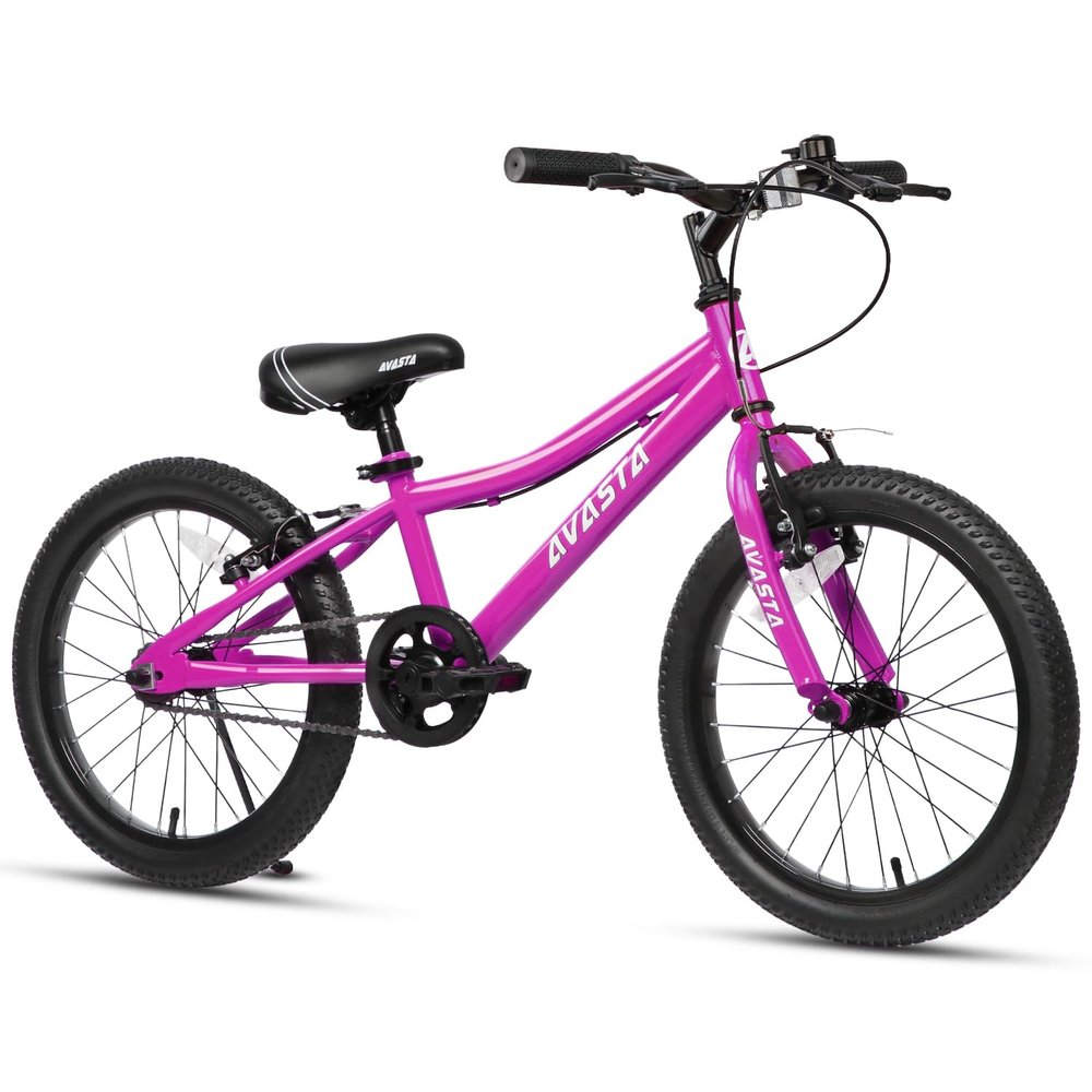 AVASTA Bilbo 20 Inch Kids Bike for Boys Girls 6 7 8 9 10 Years Old, Retro Style High Carbon Steel Bicycle with Adjustable Handlebars and Seat, Dual V-Brakes,Semi-Chain Guard, Kickstand, Plum Red