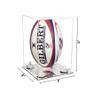 Better Display Cases Clear Acrylic Rugby Ball Display Case Vertical with Clear Case, White Risers and Mirror Base (B42/A060) view 2