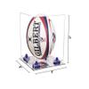 Better Display Cases Clear Acrylic Rugby Ball Display Case Vertical with Clear Case, Navy Blue Risers and Mirror Base (B42/A060) view 2