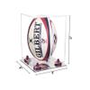 Better Display Cases Clear Acrylic Rugby Ball Display Case Vertical with Clear Case, Purple Risers and Mirror Base (B42/A060) view 2