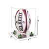 Better Display Cases Clear Acrylic Rugby Ball Display Case Vertical with Clear Case, Green Risers and Mirror Base (B42/A060) view 2
