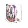 Better Display Cases Acrylic Rugby Ball Display Case Vertical with Mirror Case, Orange Risers and Mirror Base (B42/A060) view 2