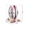 Better Display Cases Clear Acrylic Rugby Ball Display Case Vertical with Clear Case, Orange Risers and Mirror Base (B42/A060) view 2