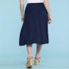 Come Together California CTC WB1105 Womens Lightweight Fold Over Flared Midi Skirt L Navy view 3