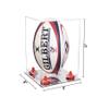 Better Display Cases Clear Acrylic Rugby Ball Display Case Vertical with Clear Case, Red Risers and Mirror Base (B42/A060) view 2