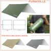 Puraville 12x10 ft Rectangle Lightweight Camping Tarps, Portable Waterproof Hammock Rain Fly Tent Tarp for Camping Backpacking, Green view 3