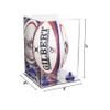 Better Display Cases Acrylic Rugby Ball Display Case Vertical with Mirror Case, Navy Blue Risers and Mirror Base (B42/A060) view 2