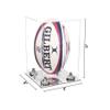 Better Display Cases Clear Acrylic Rugby Ball Display Case Vertical with Clear Case, Silver Risers and Mirror Base (B42/A060) view 2