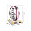 Better Display Cases Clear Acrylic Rugby Ball Display Case Vertical with Clear Case, Yellow Risers and Mirror Base (B42/A060) view 2