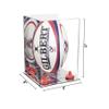 Better Display Cases Acrylic Rugby Ball Display Case Vertical with Mirror Case, Red Risers and Mirror Base (B42/A060) view 2