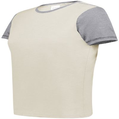 Augusta Sportswear Womens Ladies Gameday Vintage Ringer Tee T-Shirt, Birch/Grey Heather, Small US