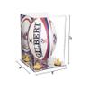 Better Display Cases Acrylic Rugby Ball Display Case Vertical with Mirror Case, Yellow Risers and Mirror Base (B42/A060) view 2