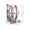 Better Display Cases Acrylic Rugby Ball Display Case Vertical with Mirror Case, Silver Risers and Mirror Base (B42/A060) view 2
