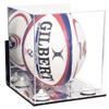Better Display Cases Acrylic Rugby Ball Display Case Vertical with Mirror Case, White Risers , Wall Mount and Mirror Base (B42/A060) view 1