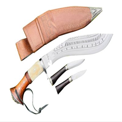 EGKH-Genuine Khukuri-13 Inches 3 Chira Custom made Survival Kukri Knife - Camping Hunting Leather Knife- Farmer Using Blade