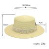 Adults Unisex Retro Western Cowboy Riding Hat Leather Belt Pearl Wide Cap Straw Reversible Bucket Hat Large view 2