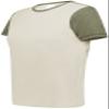 Augusta Sportswear Womens Ladies Gameday Vintage Ringer Tee T-Shirt, Birch/Olive Heather, Medium US view 1