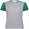 Augusta Sportswear Womens Ladies Gameday Vintage Ringer Tee T-Shirt, Grey Heather/Kelly Heather, Large US view 2