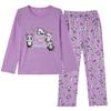 Vopmocld Big Girls' Funny Panda Pajama Sets Winter Long Sleeve Long Pants Sleepwear Letters Heart Shape Loungewear, Purple-Panda, 10 view 1