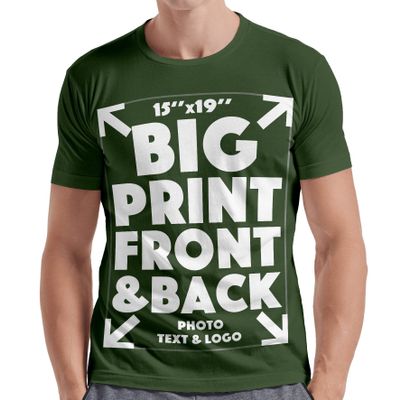 Xiovio Customize Large Print Area | Custom Personalized T-Shirts Adult Tee Add Your Text Image Photo | MilitaryGreen S