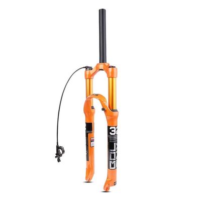 LYYCX 26" 27.5" 29" Magnesium Alloy Air Fork Suspension Mountain Bike Fork Manual Lockout/Remote Lockout - Orange (Color : Remote Lock Out, Size : 26 inch)
