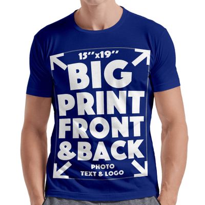 Xiovio Customize Large Print Area | Custom Personalized T-Shirts Adult Tee Add Your Text Image Photo | Royal M