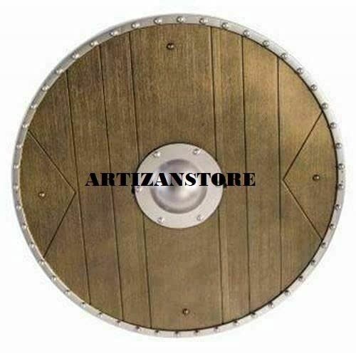ARTIZANSTORE Medieval LARP Warrior Wood Viking Warrior Shield Halloween Shield