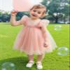 AGQT Baby Girls Tutu Dress Sleeveless Toddler Infant Tulle Tutu Dresses Birthday Party Flower Wedding Layered Lace Mini Layers Dress Light Pink Size 3-4T view 2