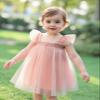 AGQT Baby Girls Tutu Dress Sleeveless Toddler Infant Tulle Tutu Dresses Birthday Party Flower Wedding Layered Lace Mini Layers Dress Light Pink Size 3-4T view 3