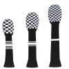 LeFeng 3Pcs Golf Club Covers, Knitted Golf Club Covers for 460cc Driver Fairway Woods and Hybrid Without Pom Pom(Black White Plaid) view 2