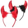 2pcs Sequin Devil Horns Headbands Halloween Costume Cosplay Hair Bands Women Girls Glittery Halloween Headband Accessories view 1