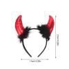 2pcs Sequin Devil Horns Headbands Halloween Costume Cosplay Hair Bands Women Girls Glittery Halloween Headband Accessories view 3