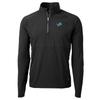 Cutter & Buck Men's Black Detroit Lions Adapt Eco Knit Hybrid Recycled Quarter-Zip Raglan Jacket view 1