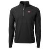 Cutter & Buck Men's Black San Francisco 49ers Adapt Eco Knit Hybrid Recycled Quarter-Zip Raglan Jacket view 1