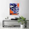 Denver City Broncos American Football Poster Sports Pattern Canvas Wall Art Printed Pattern Artwork Home Decor Painting (Framed,24x30inch) view 3