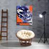Denver City Broncos American Football Poster Sports Pattern Canvas Wall Art Printed Pattern Artwork Home Decor Painting (Framed,24x30inch) view 4
