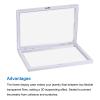 MECCANIXITY Floating Frame Display Holder Stand 3D Jewelry Display Box 7.09 x 7.09 x 0.79 inch White for Ring Necklace Bracelet Earring Pack of 3 view 4