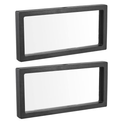 MECCANIXITY Floating Frame Display Holder Stand 3D Jewelry Display Box 9.06 x 4.33 x 0.79 inch Black for Ring Necklace Bracelet Earring Pack of 2