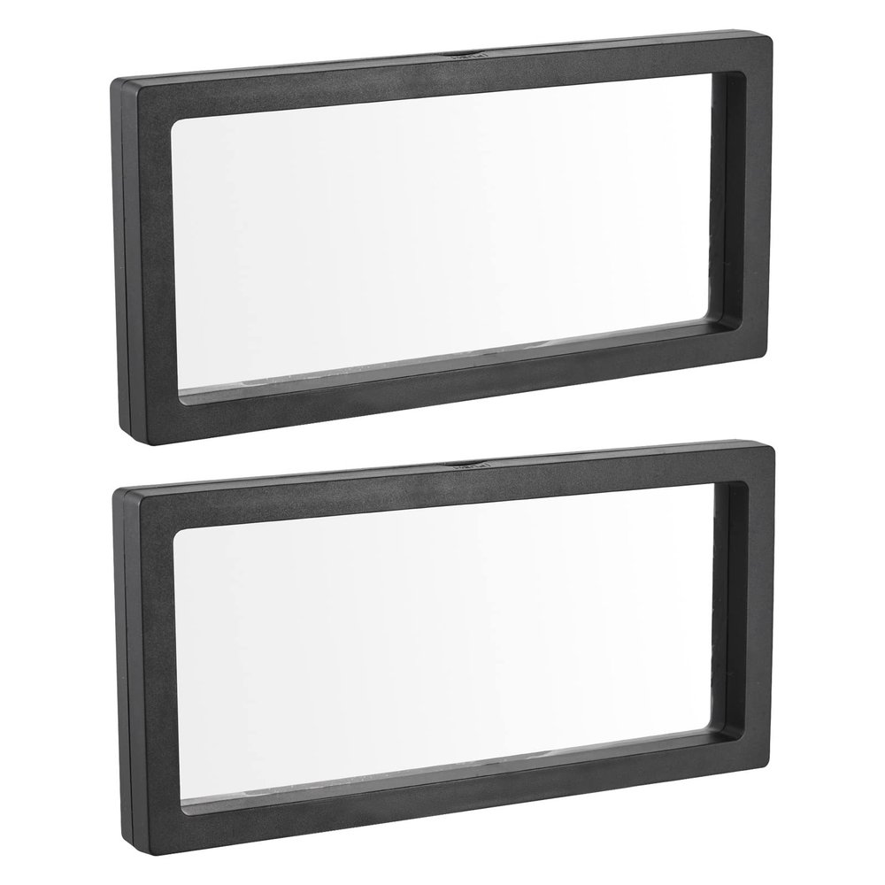 MECCANIXITY Floating Frame Display Holder Stand 3D Jewelry Display Box 9.06 x 4.33 x 0.79 inch Black for Ring Necklace Bracelet Earring Pack of 2