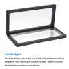 MECCANIXITY Floating Frame Display Holder Stand 3D Jewelry Display Box 9.06 x 4.33 x 0.79 inch Black for Ring Necklace Bracelet Earring Pack of 2 view 4